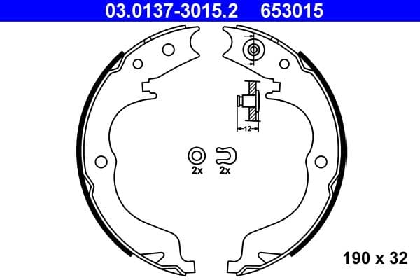 Set saboti frana, frana de mana ATE 03.0137-3015.2