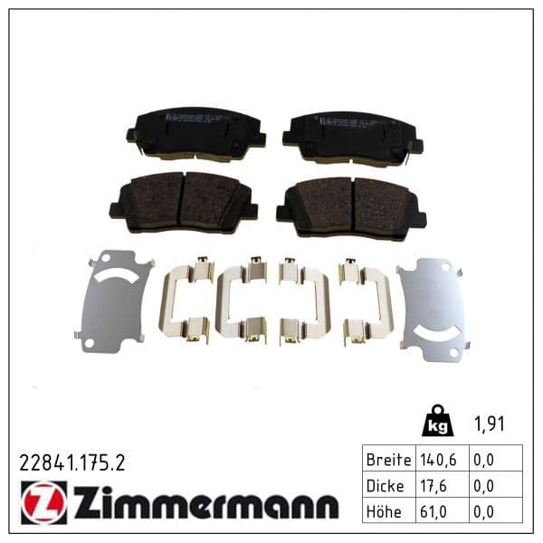 set placute frana,frana disc ZIMMERMANN 22841.175.2