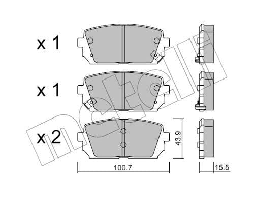 set placute frana,frana disc METELLI 22-0784-0