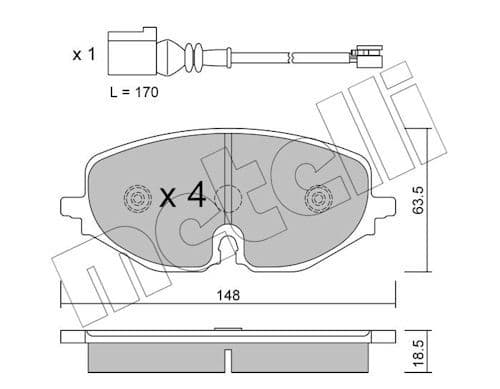 set placute frana,frana disc METELLI 22-1280-0