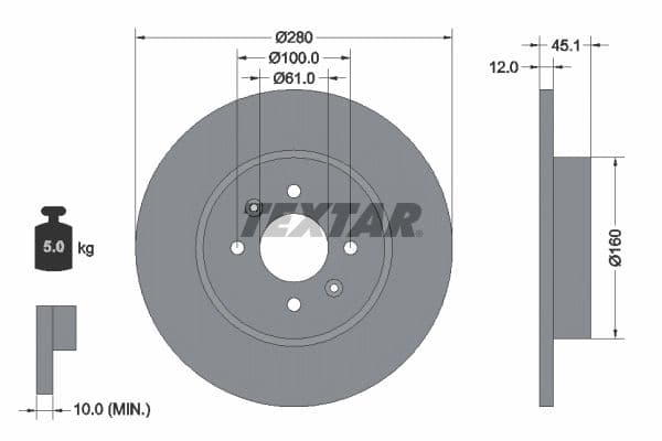 Disc frana TEXTAR PRO 92181203
