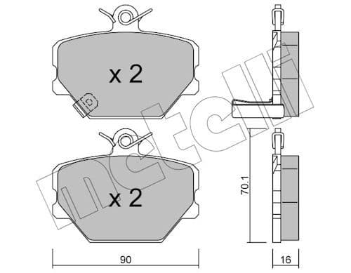 set placute frana,frana disc METELLI 22-0341-0