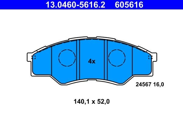 set placute frana,frana disc ATE 13.0460-5616.2