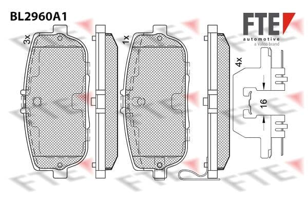 set placute frana,frana disc FTE 9011203