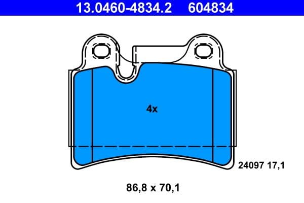 set placute frana,frana disc ATE 13.0460-4834.2
