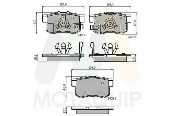 set placute frana,frana disc MOTAQUIP LVXL1442