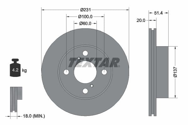 Disc frana TEXTAR 92204100