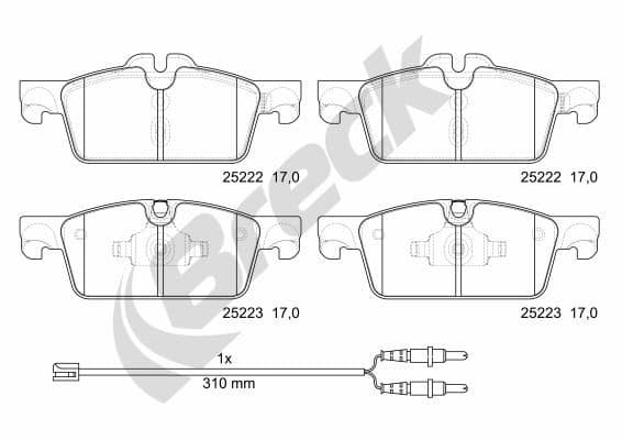 set placute frana,frana disc BRECK 25222 00 701 00