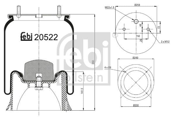 Burduf, suspensie pneumatica FEBI BILSTEIN 20522