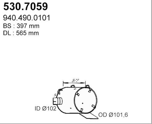 Amortizor zgomot mijloc/spate ASSO 530.7059