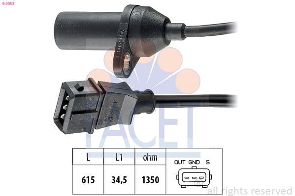 Senzor impulsuri, arbore cotit FACET Made in Italy - OE Equivalent 9.0053