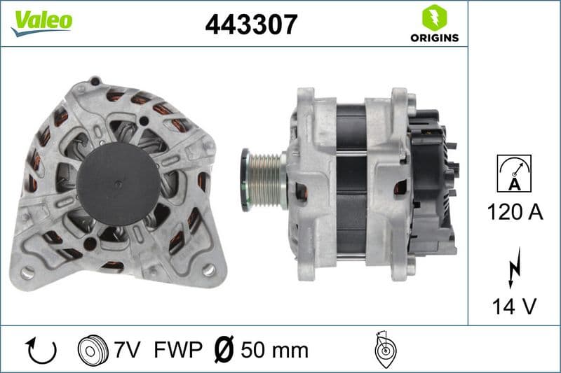 Generator / Alternator VALEO ORIGINS NEW OE TECHNOLOGY 443307