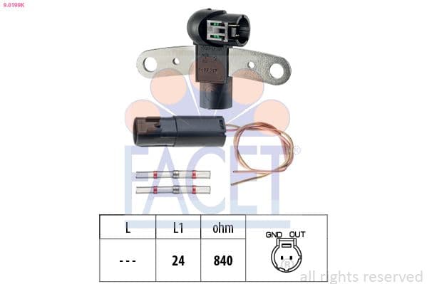 Senzor impulsuri, arbore cotit FACET Made in Italy - OE Equivalent 9.0199K