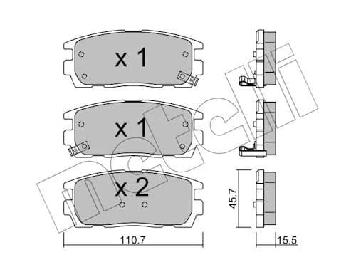 set placute frana,frana disc METELLI 22-0779-0