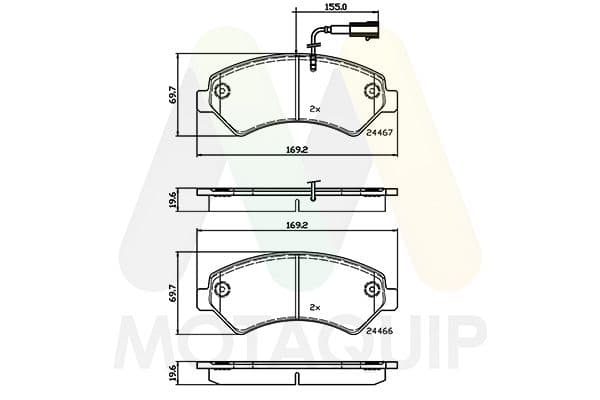 set placute frana,frana disc MOTAQUIP LVXL1824