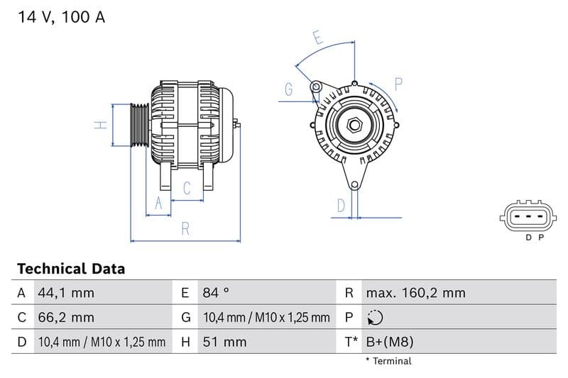 Generator / Alternator BOSCH 0 986 084 990