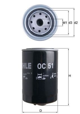 Filtru ulei MAHLE OC 51