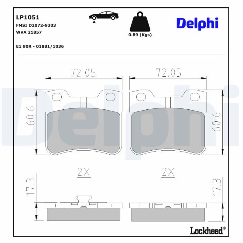 set placute frana,frana disc DELPHI LP1051