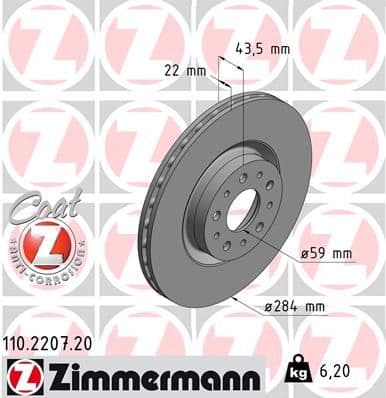 Disc frana ZIMMERMANN COAT Z 110.2207.20