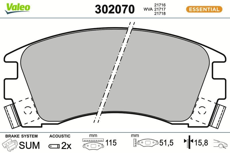 set placute frana,frana disc VALEO 302070