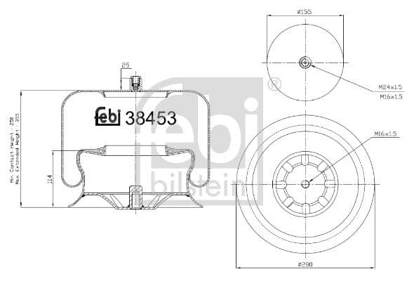 Burduf, suspensie pneumatica FEBI BILSTEIN 38453