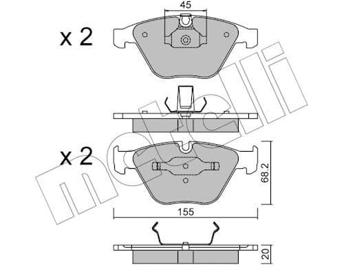 set placute frana,frana disc METELLI 22-0558-4