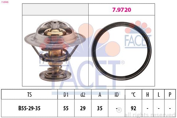 termostat,lichid racire FACET Made in Italy - OE Equivalent 7.8945