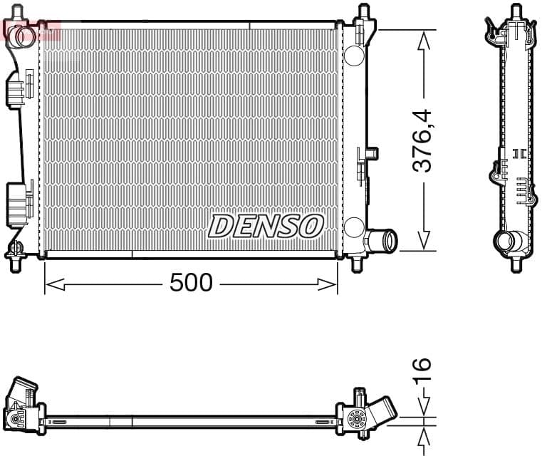 Radiator, racire motor DENSO DRM41017