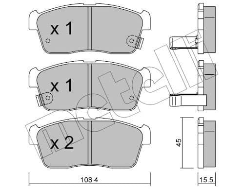 set placute frana,frana disc METELLI 22-0415-0