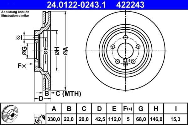 Disc frana ATE 24.0122-0243.1