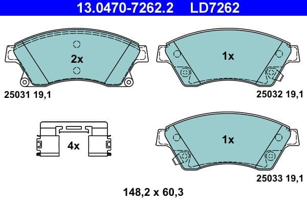 set placute frana,frana disc ATE Ceramic 13.0470-7262.2