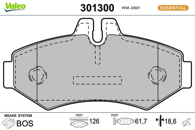 set placute frana,frana disc VALEO ESSENTIAL 301300