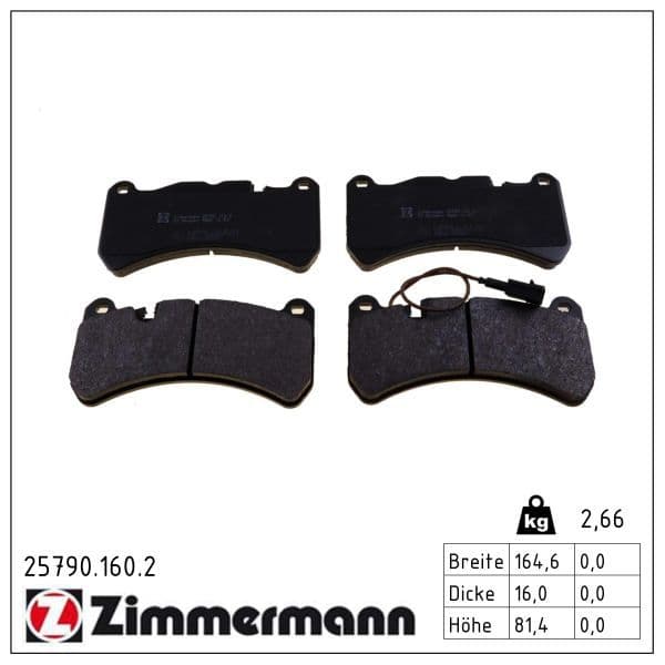 set placute frana,frana disc ZIMMERMANN 25790.160.2