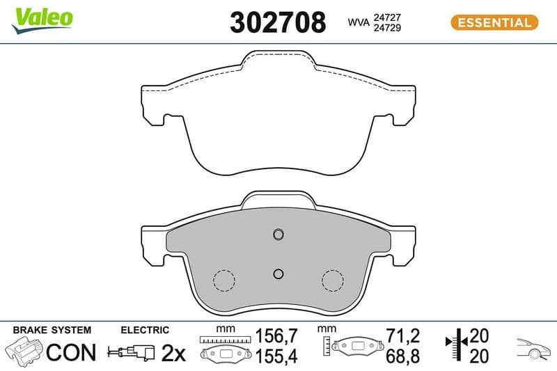 set placute frana,frana disc VALEO 302708