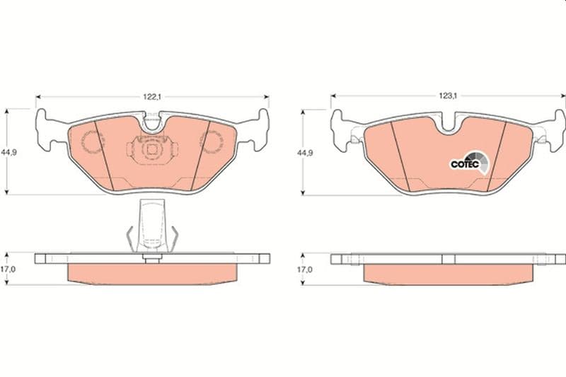 set placute frana,frana disc TRW COTEC GDB1265