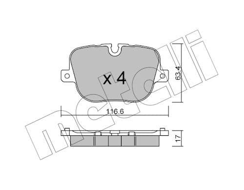 set placute frana,frana disc METELLI 22-0837-0