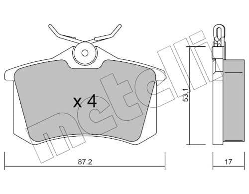 set placute frana,frana disc METELLI 22-0100-1