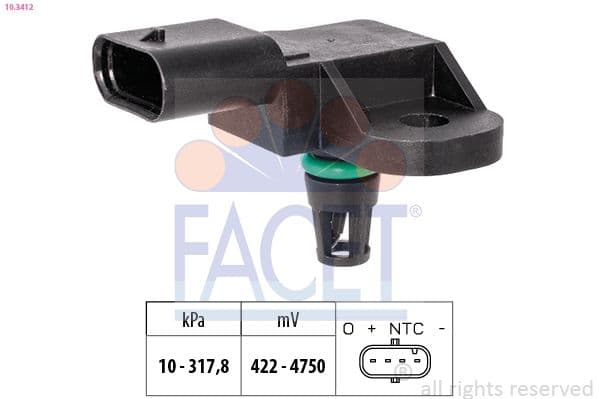 senzor presiune aer FACET Made in Italy - OE Equivalent 10.3412