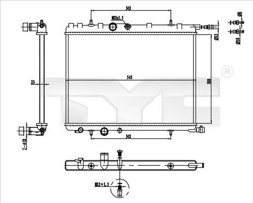 Radiator, racire motor TYC 726-0016-R