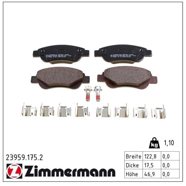 set placute frana,frana disc ZIMMERMANN 23959.175.2