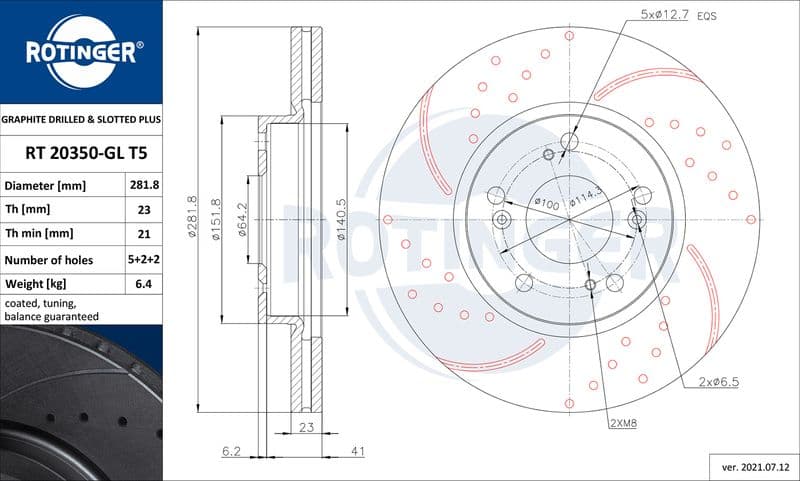 Disc frana ROTINGER RT 20350-GL T5