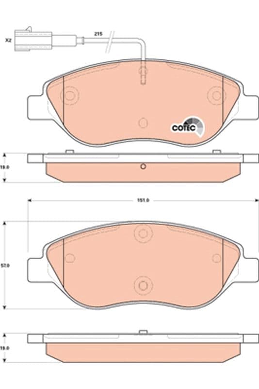 set placute frana,frana disc TRW COTEC GDB1855