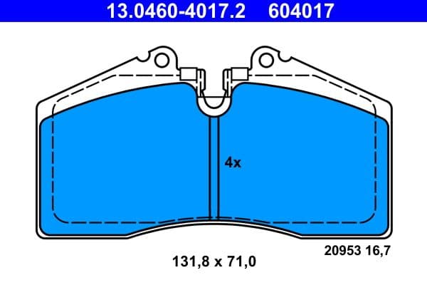 set placute frana,frana disc ATE 13.0460-4017.2