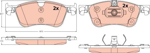 set placute frana,frana disc TRW GDB2572
