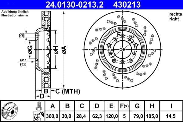 Disc frana ATE 24.0130-0213.2