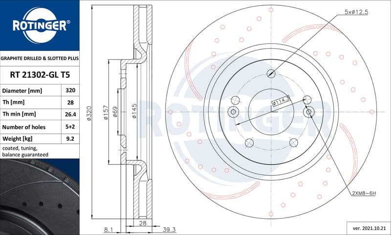 Disc frana ROTINGER RT 21302-GL T5