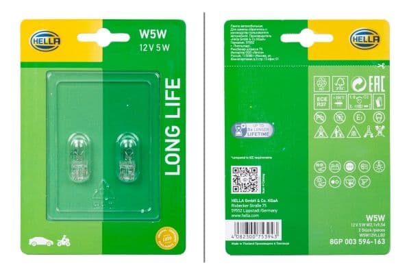 Bec, semnalizator HELLA LONG LIFE UP TO 3x LONGER LIFETIME 8GP 003 594-163