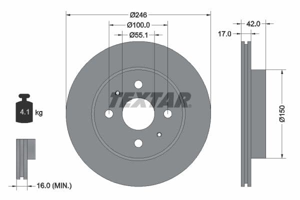 Disc frana TEXTAR PRO 92165603