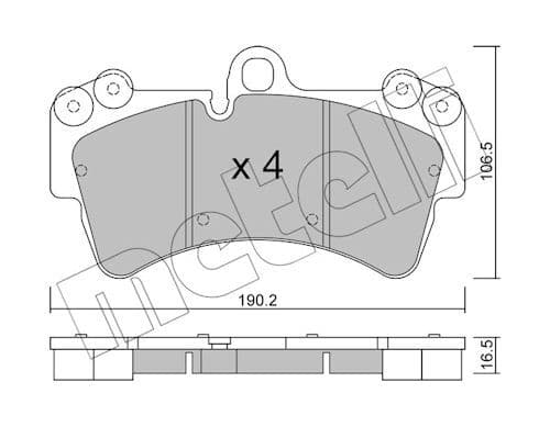 set placute frana,frana disc METELLI 22-0654-0