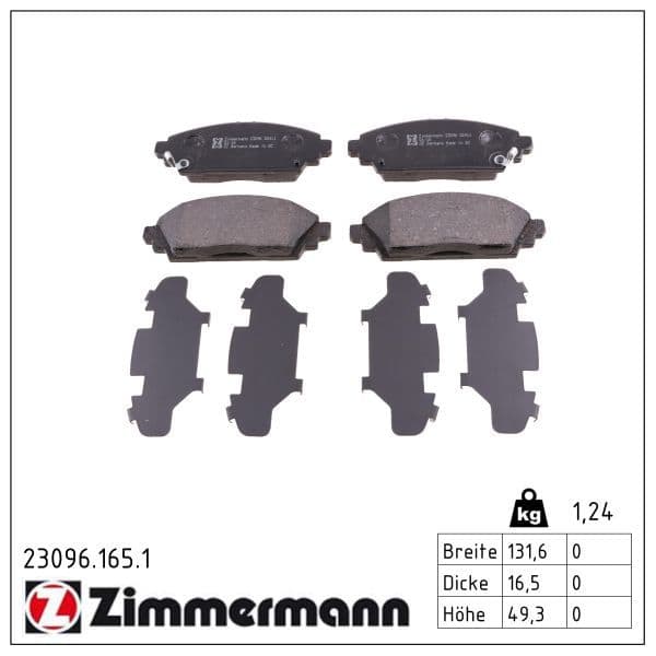 set placute frana,frana disc ZIMMERMANN 23096.165.1